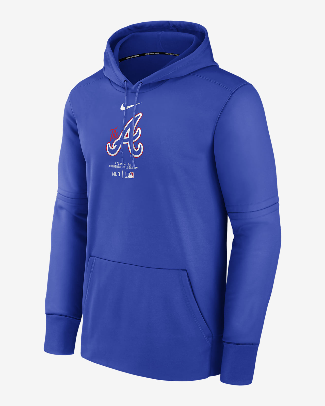 Atlanta Braves Nike Authentic Collection Early Work Tri-Blend Performance  Pullover Hoodie - Heather Navy