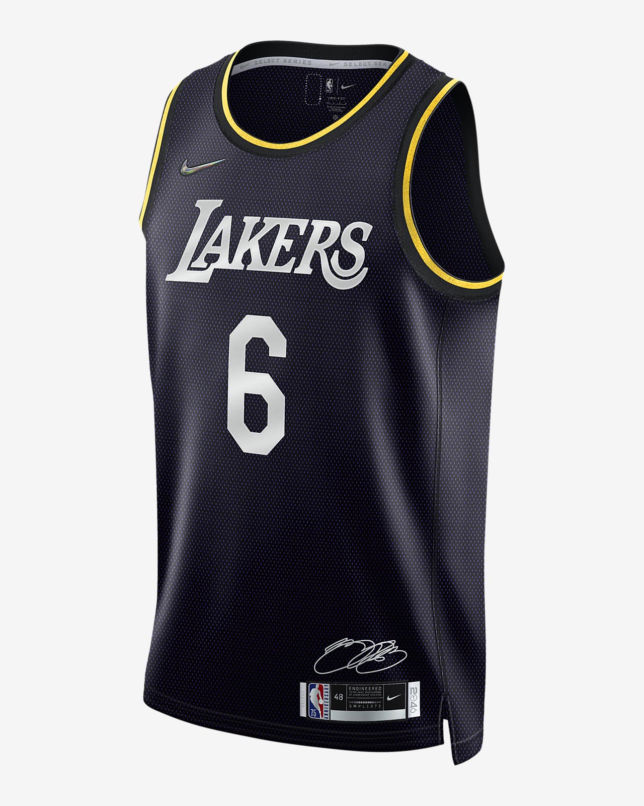 LeBron James Lakers 男款 Nike Dri-FIT NBA 球衣