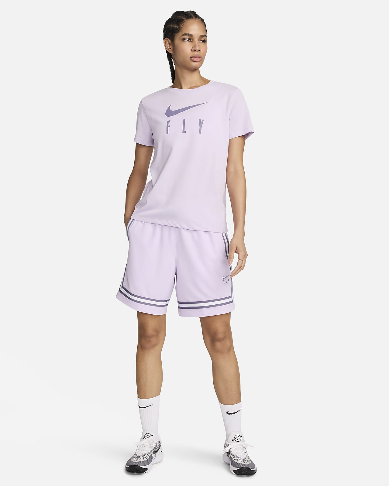 Nike Girls Tee Shirt & Dri-Fit Swooshfetti Tempo Shorts Set Outfit