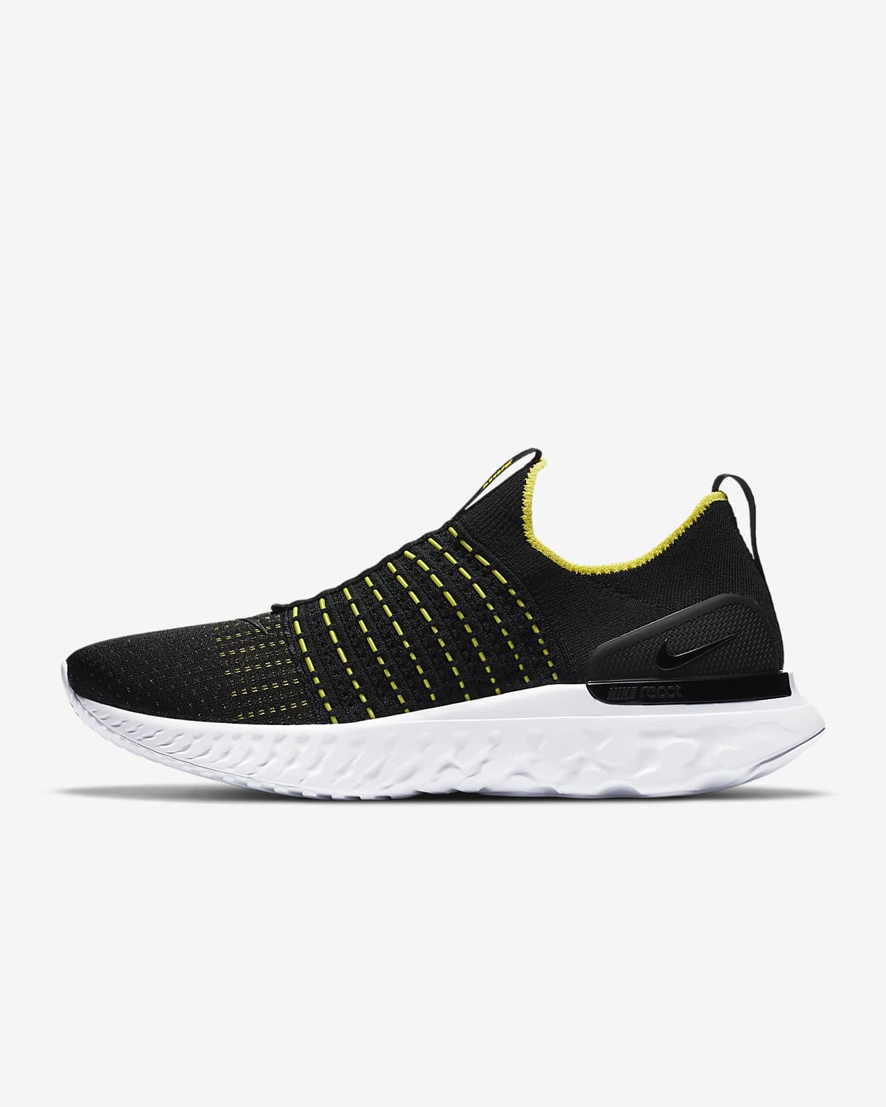 black and yellow nike running shoes
