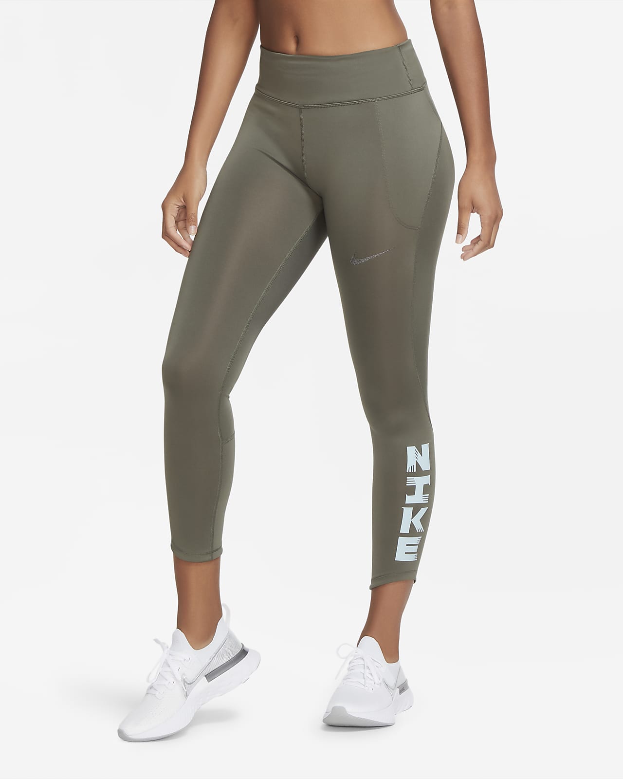 Nike Speed Icon Clash Womens 7/8 Running Tights DD2287-283 Brown-Size XL