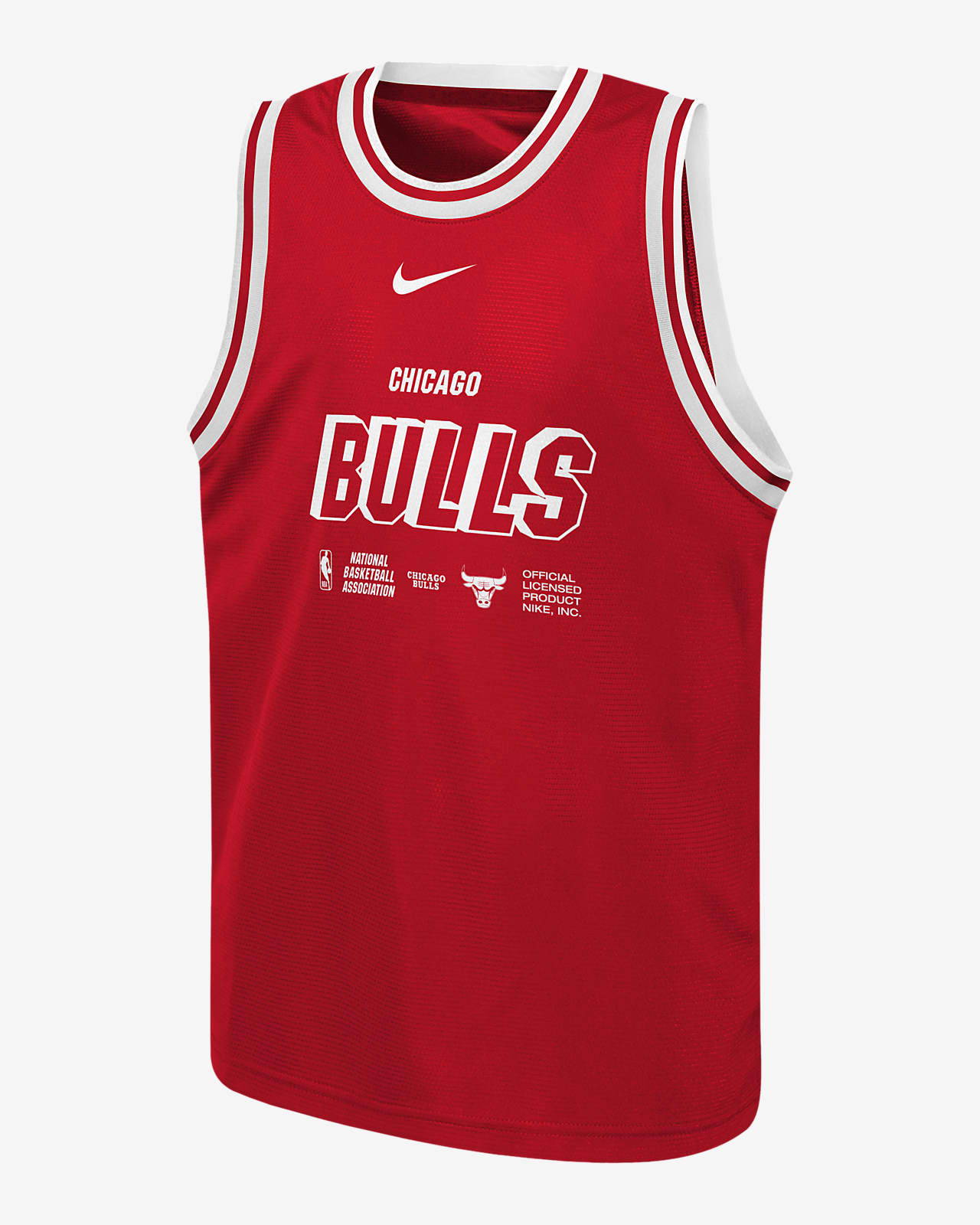Koszulka bez rękawów dla dużych dzieci (chłopców) Nike Dri-FIT NBA Chicago Bulls Courtside