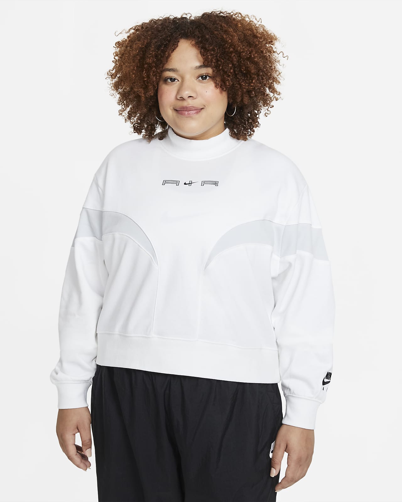 Женский флисовый свитшот с воротником-стойкой Nike Air (большие размеры)