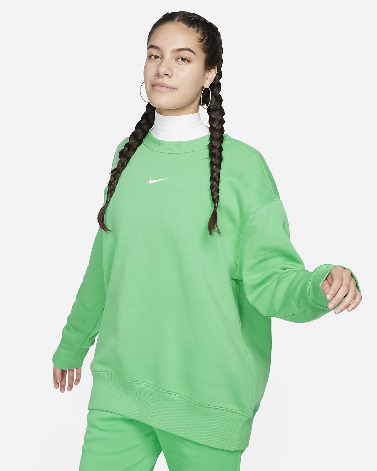 Sudadera de cuello redondo oversized mujer Nike Phoenix Fleece. Nike MX