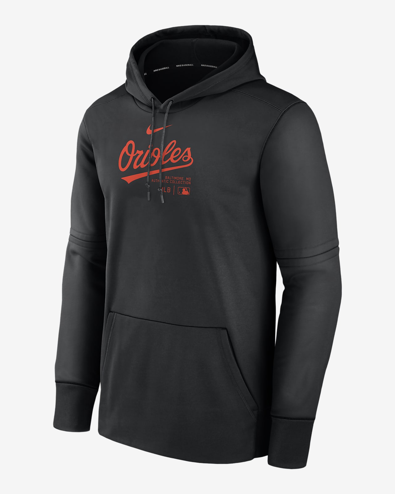Baltimore Orioles Authentic Collection Practice Men's Nike Therma MLB Pullover Hoodie