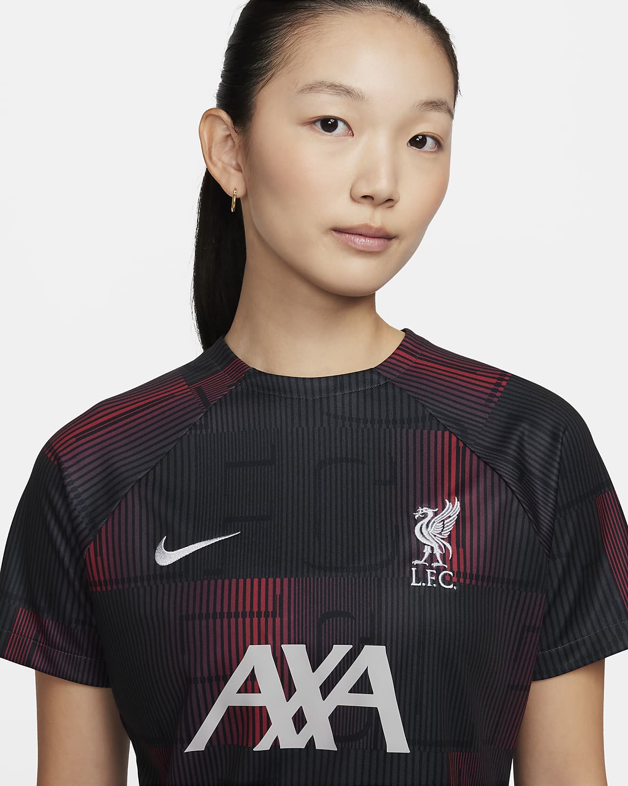 Haut de foot d avant match manches courtes Nike Dri FIT Liverpool FC Academy Pro pour femme