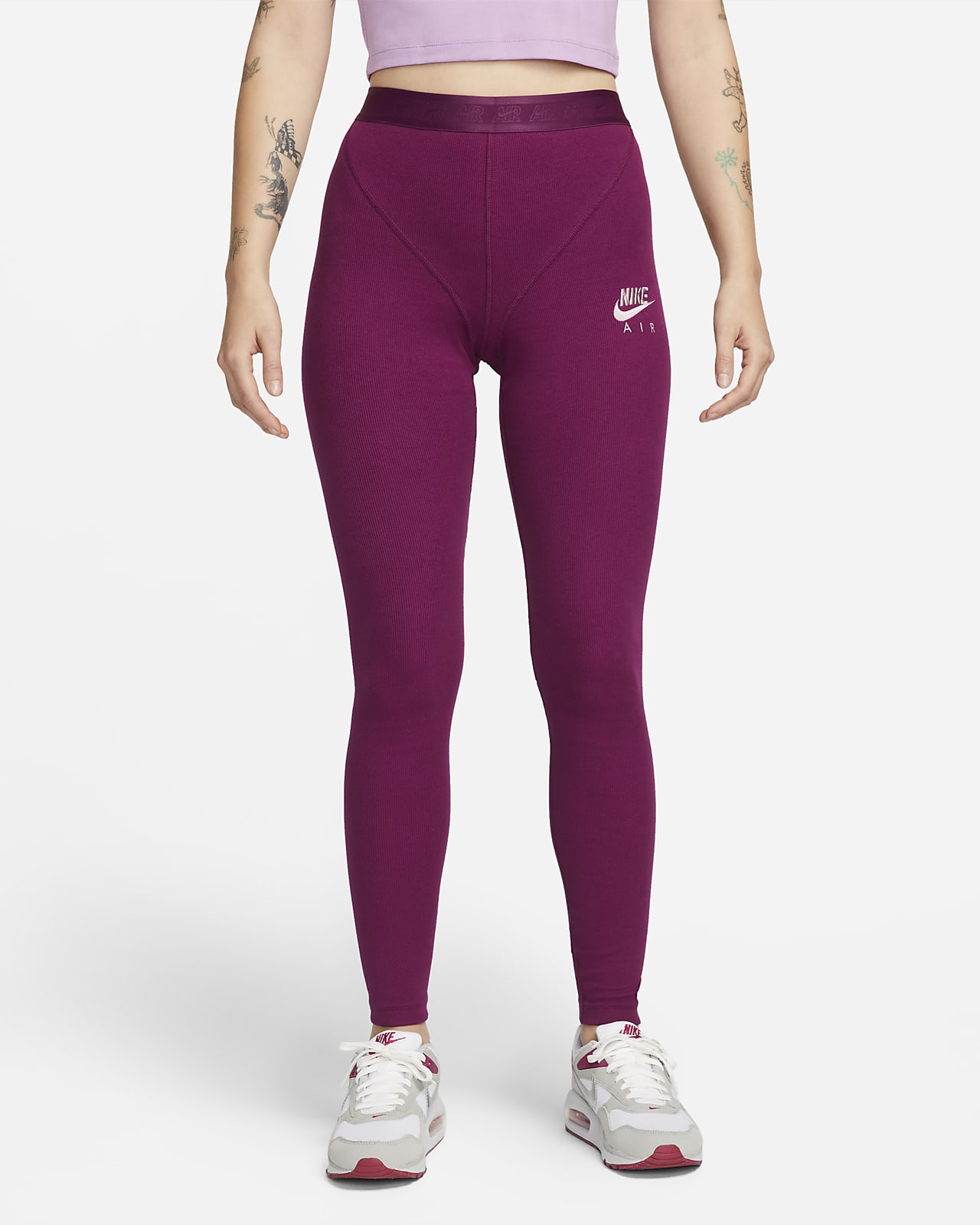 Leggings de tela de canal de tiro alto para mujer Nike Air