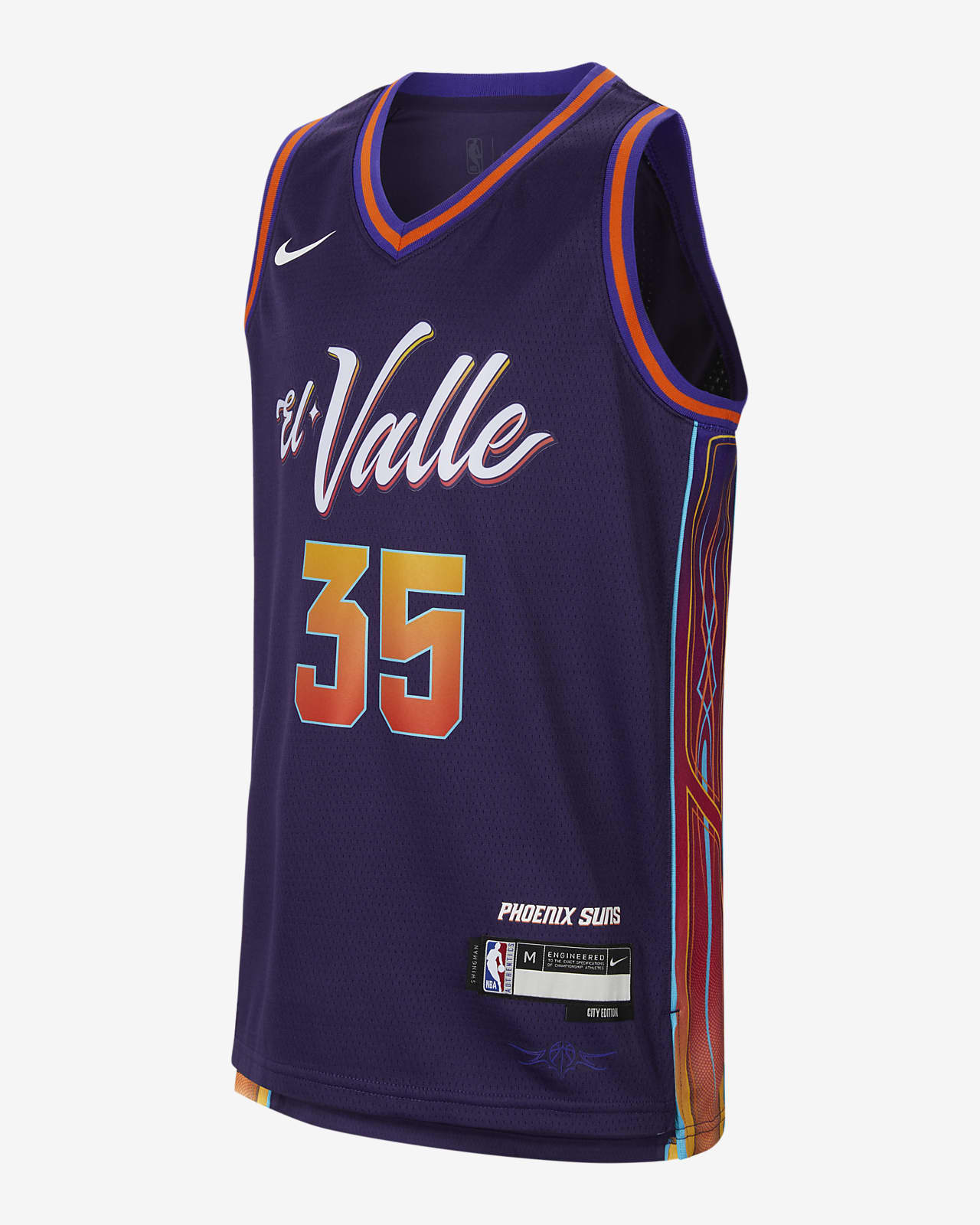 Kevin Durant Phoenix Suns 2023/24 City Edition Nike Dri-FIT NBA Swingman-trøje til større børn