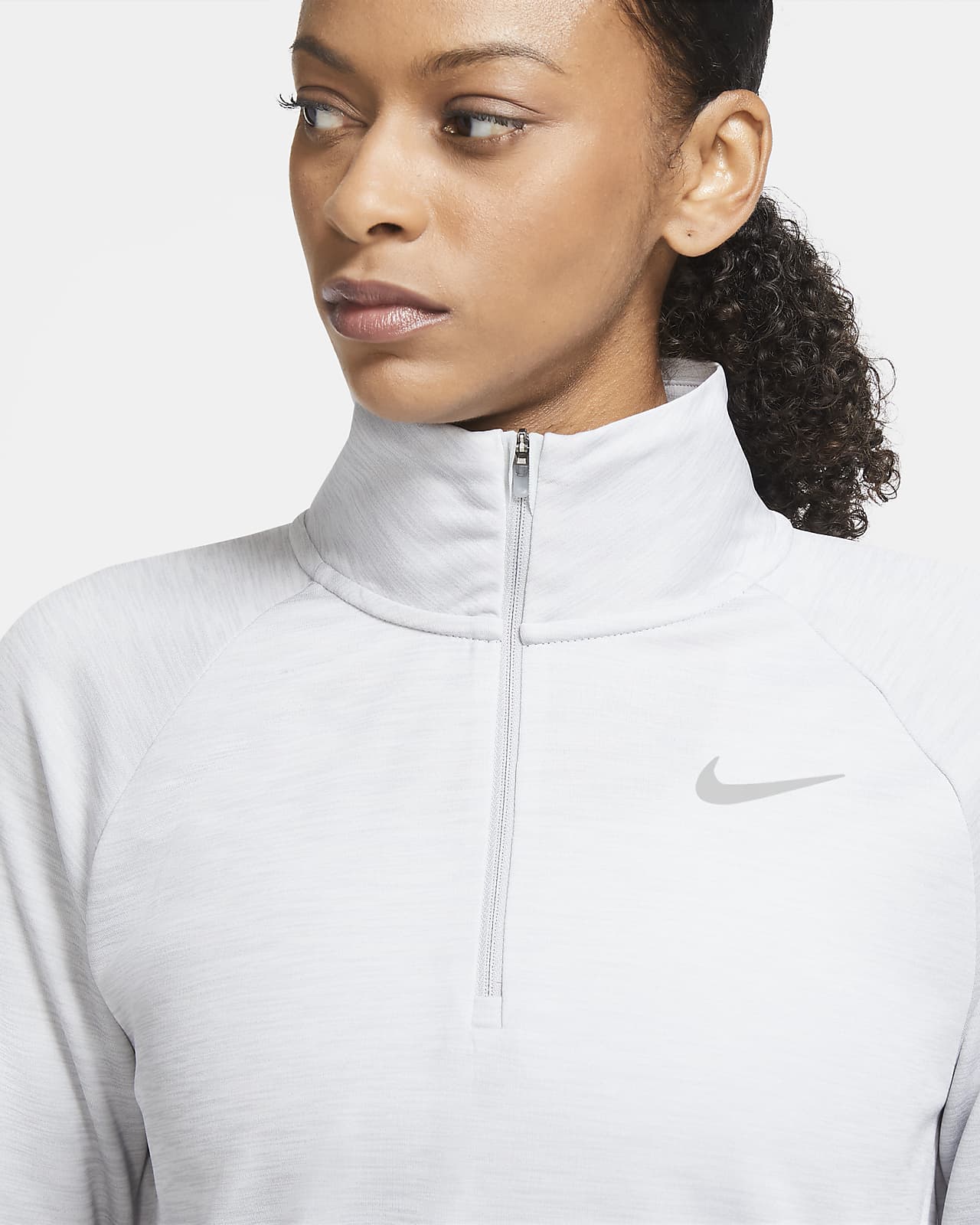 T-shirt Sport Femme Terecey - Manches Longues, Zip 1/4 - Séchage Rapide - Pour Running Et Fitness