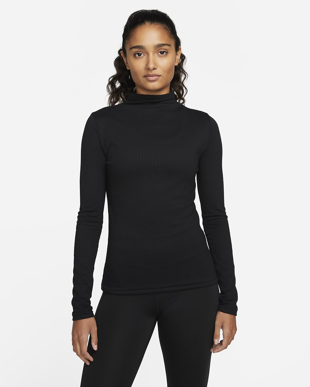 nike yoga funnel neck top