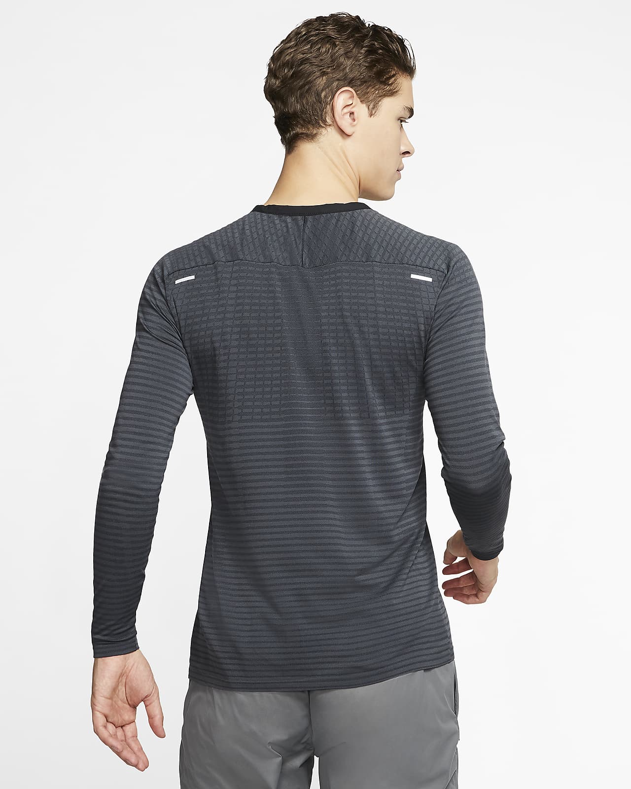 grey nike long sleeve running top