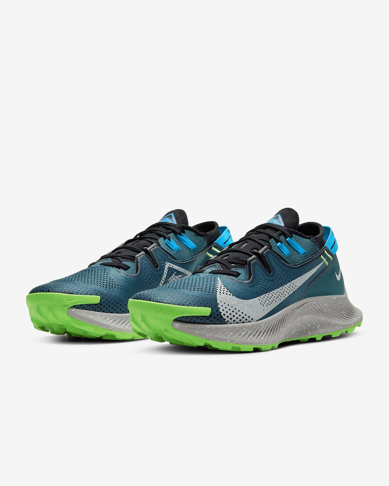 nike blue and green running shoes