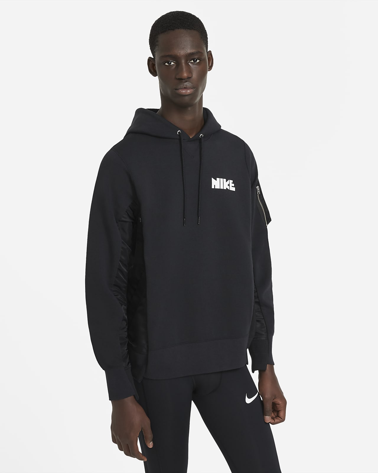 新品 送料無料 Nike x sacai Hoodie ブラック　黒　XL