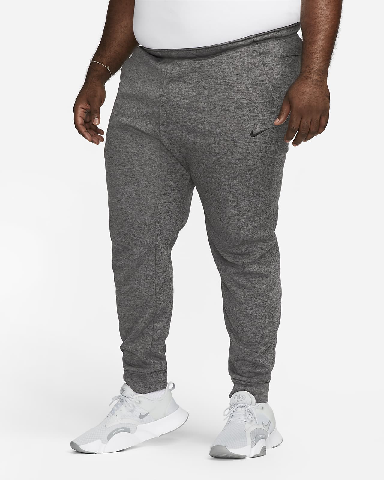 Nike Therma-FIT Tapered Fitness Pants 'Charcoal Heather/Black/White' -  DQ5407-071