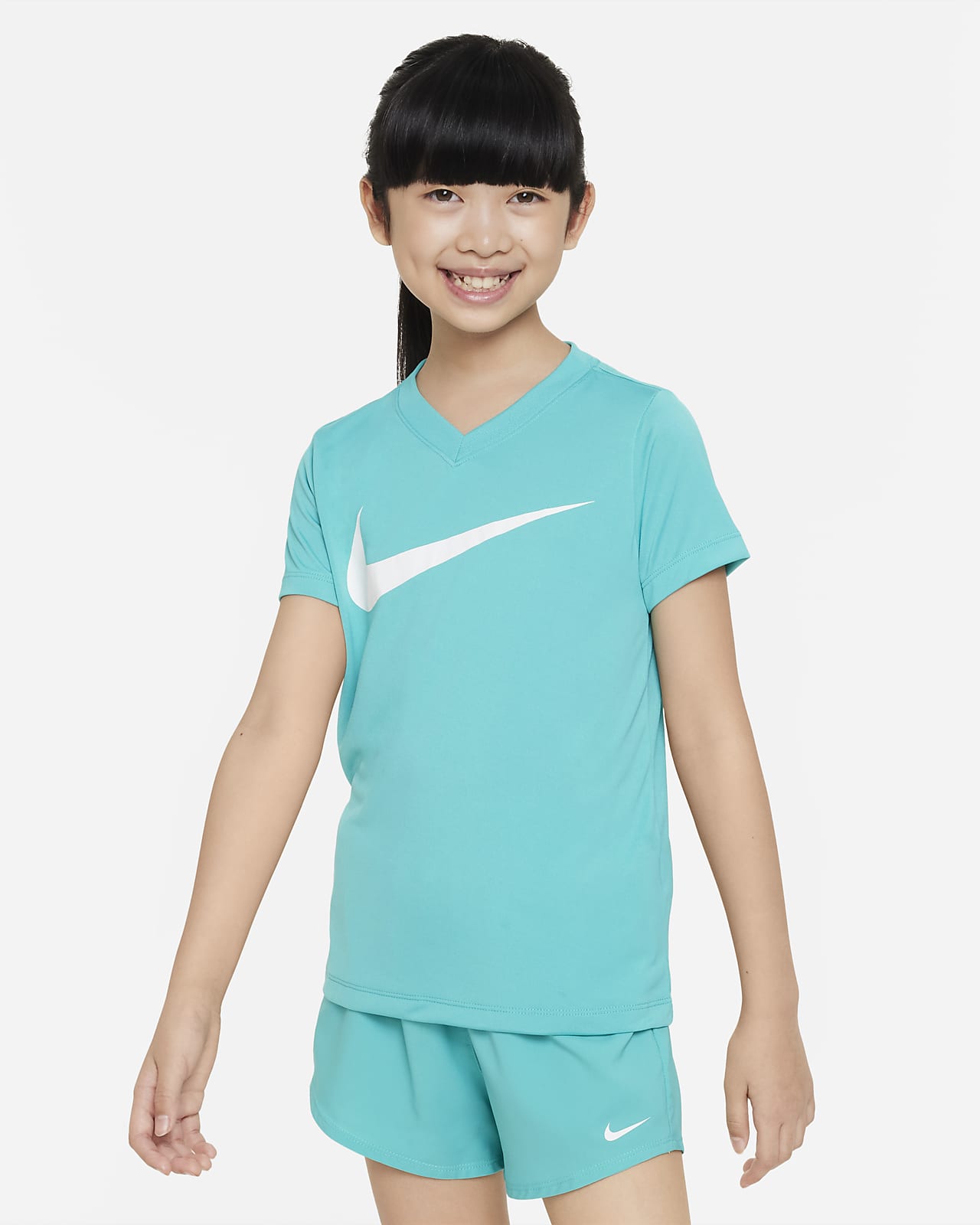 Nike Dri-FIT Legend Big Kids' (Girls') V-Neck Training T-Shirt.