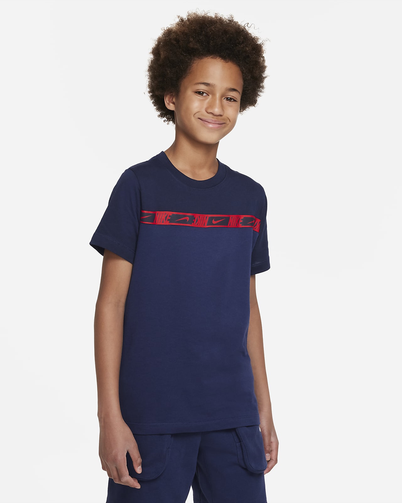Nike Sportswear-overdel med korte ærmer til større børn