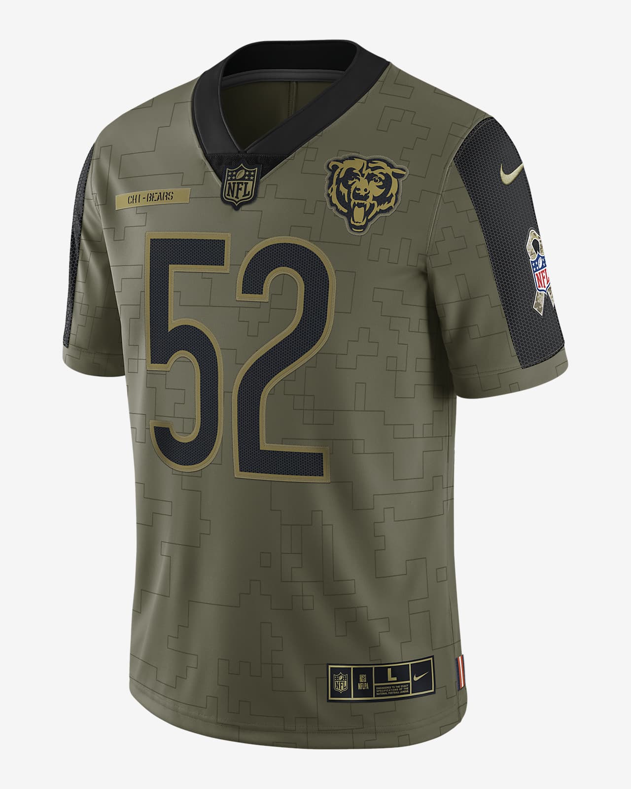 NFL Chicago Bears Salute to Service (Khalil Mack) Men's Limited Football Jersey