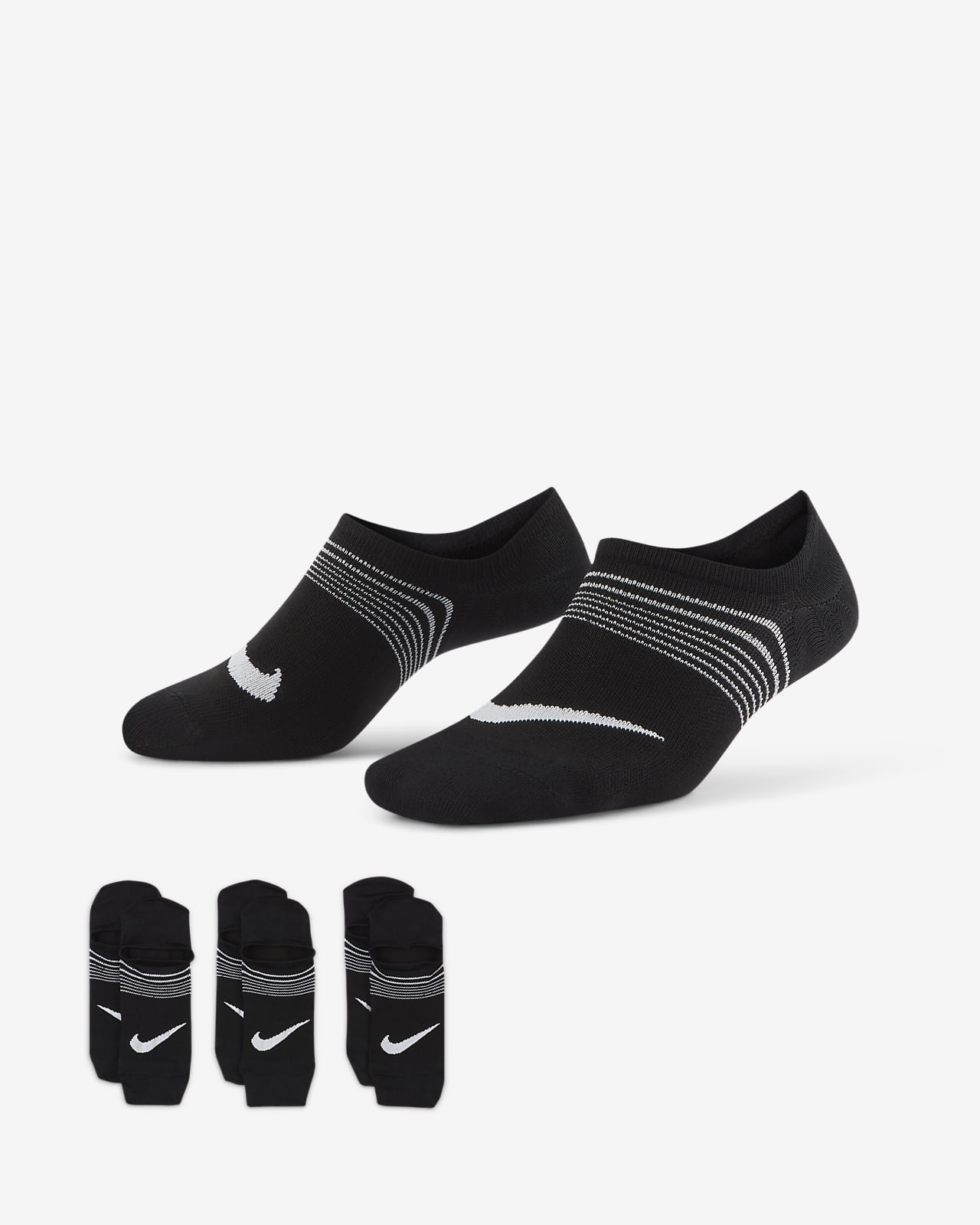 Γυναικείες κάλτσες προπόνησης Nike Everyday Plus Lightweight (3 ζευγάρια)