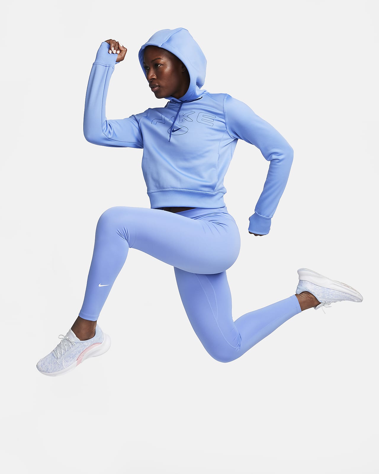 Women's Royal Blue Sporty Stretchy Hoodie and Legging Set