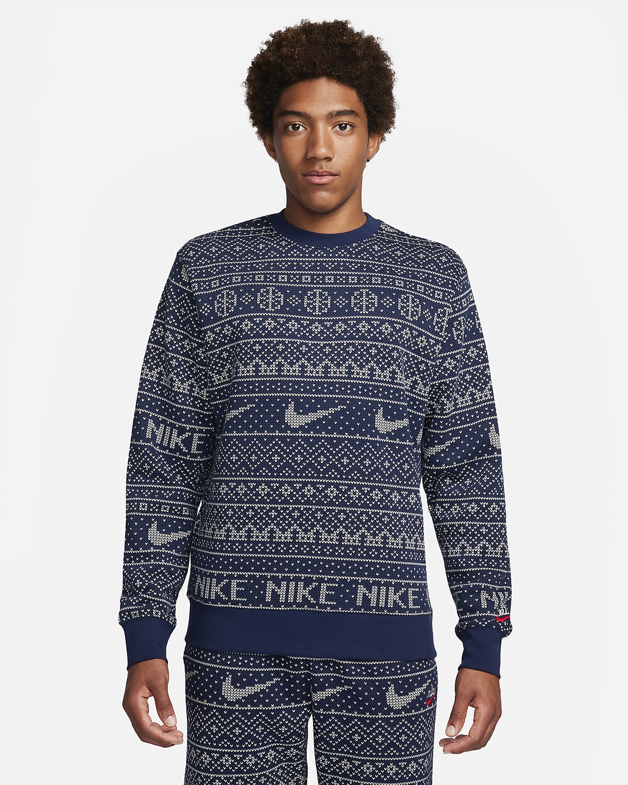 Nike Sportswear Club Fleece Men's Crew-Neck Holiday Sweatshirt