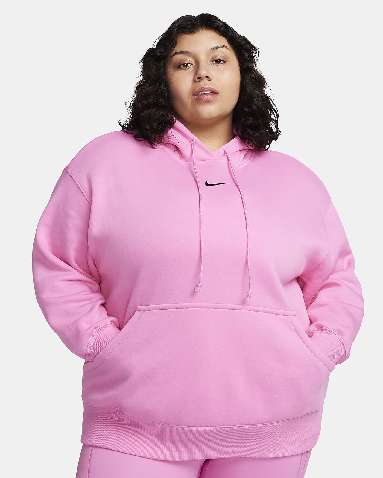 Oversized Nike Sportswear Phoenix Fleece-pullover-hættetrøje til kvinder (plus size)