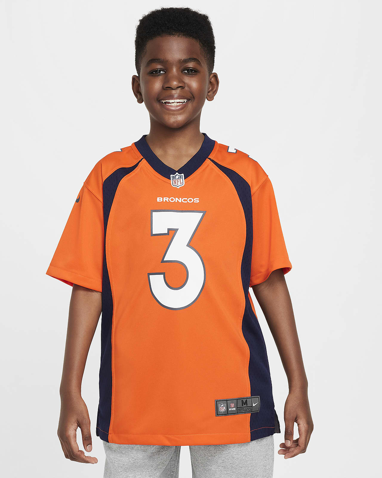NFL Denver Broncos (Russell Wilson)-spillertrøje til større børn