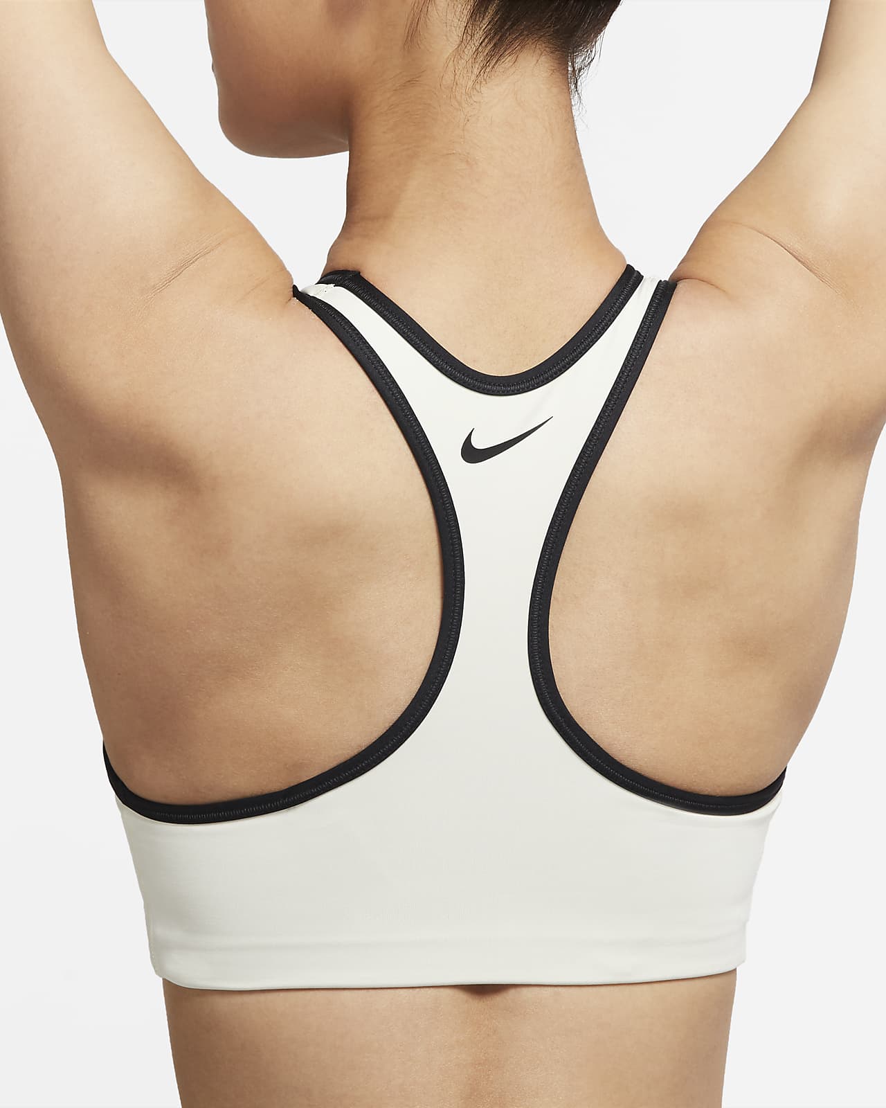 Nike Women's Dri-FIT Swoosh Medium-Support 1-Piece Pad Sports Bra Sangria /  White