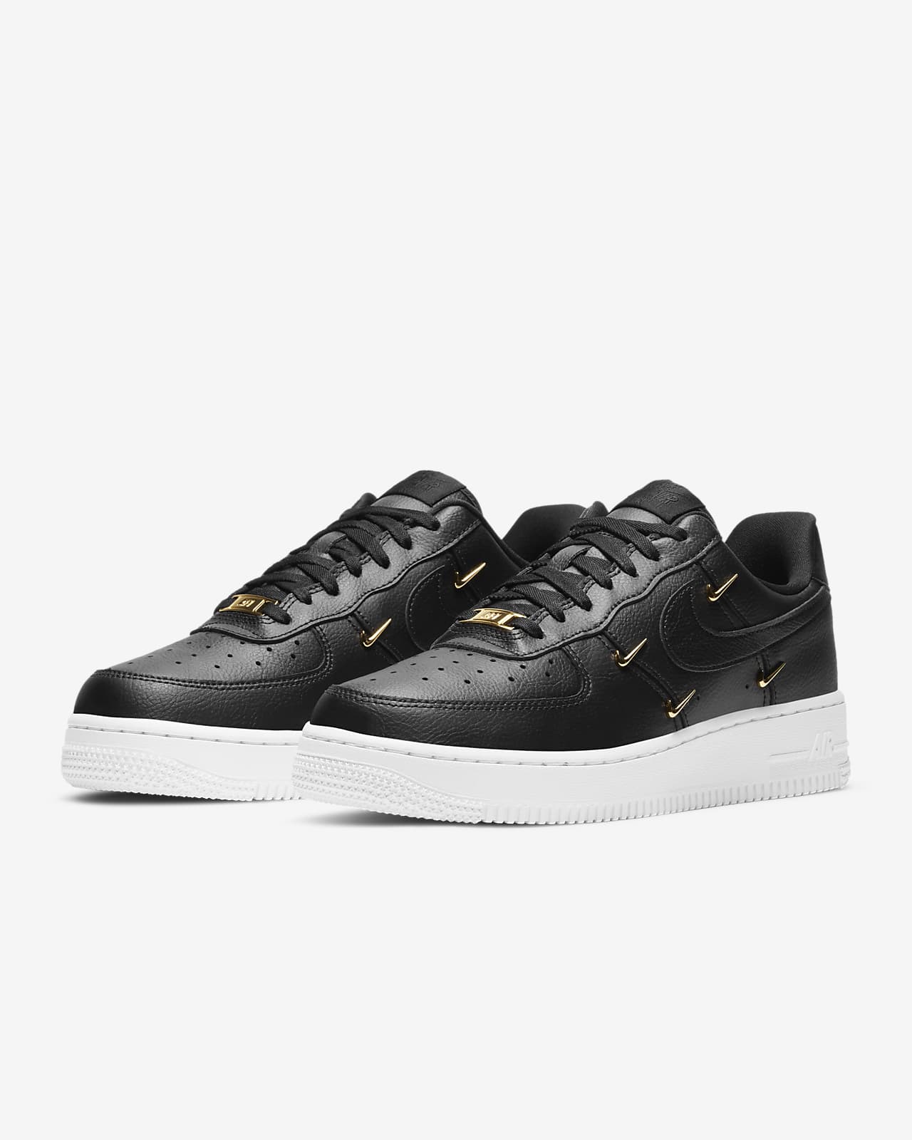 nike air force 1 womens black and gold