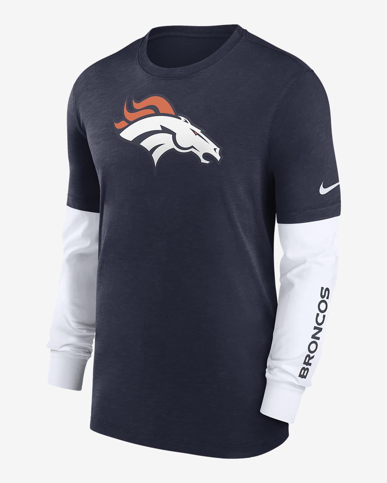Denver Broncos Nike Men's NFL Long-Sleeve Top in Blue, Size: Small | 00BYEF518W-05G