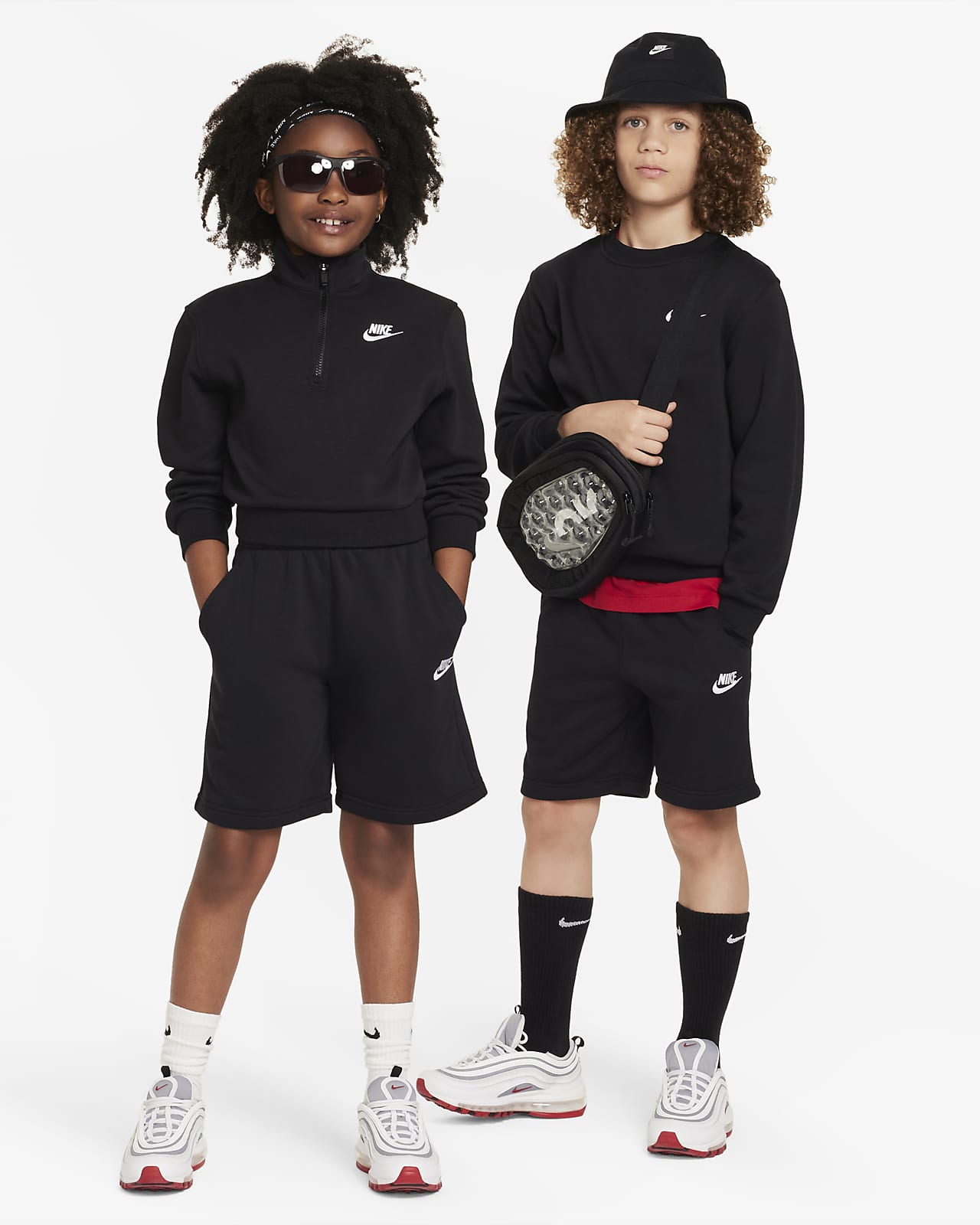 Nike Kids\' Terry French Sportswear Club Fleece Nike Older ID Shorts.