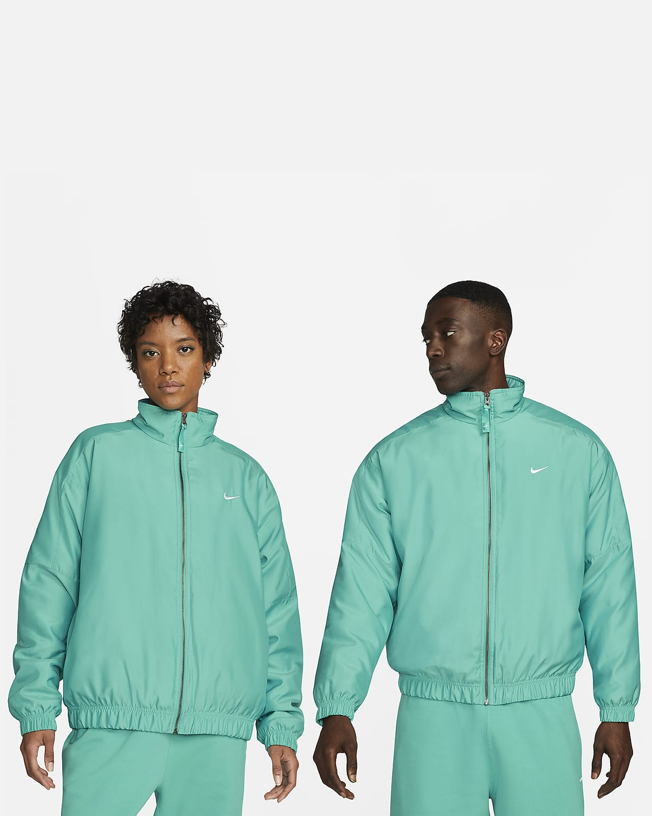 Nike Solo Swoosh Satin Bomber Jacket. Nike BE