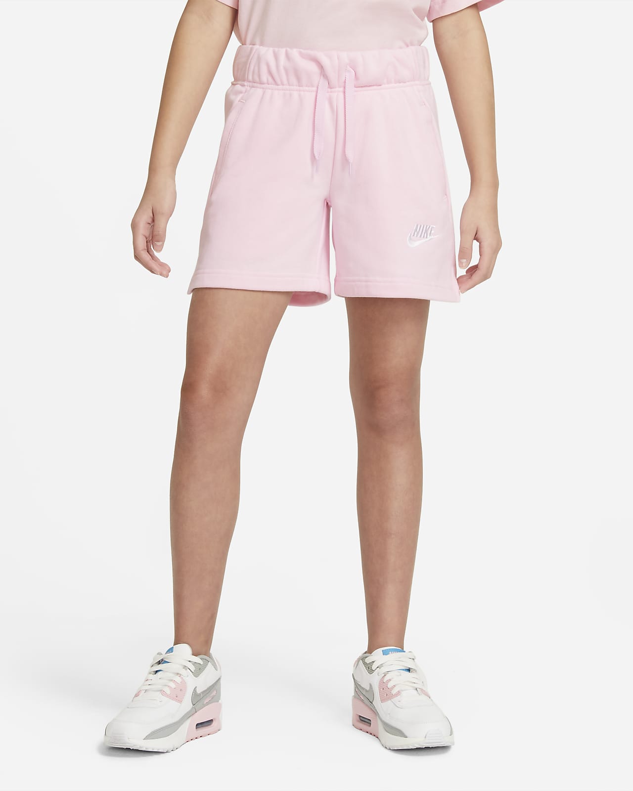 nike french terry shorts pink