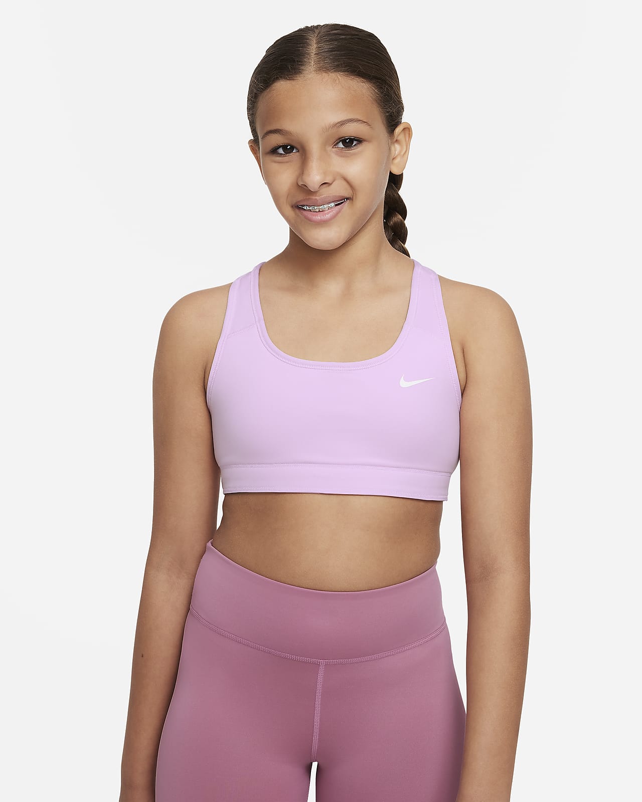 Nike Swoosh Older Kids' (Girls') Reversible Sports Bra. Nike LU