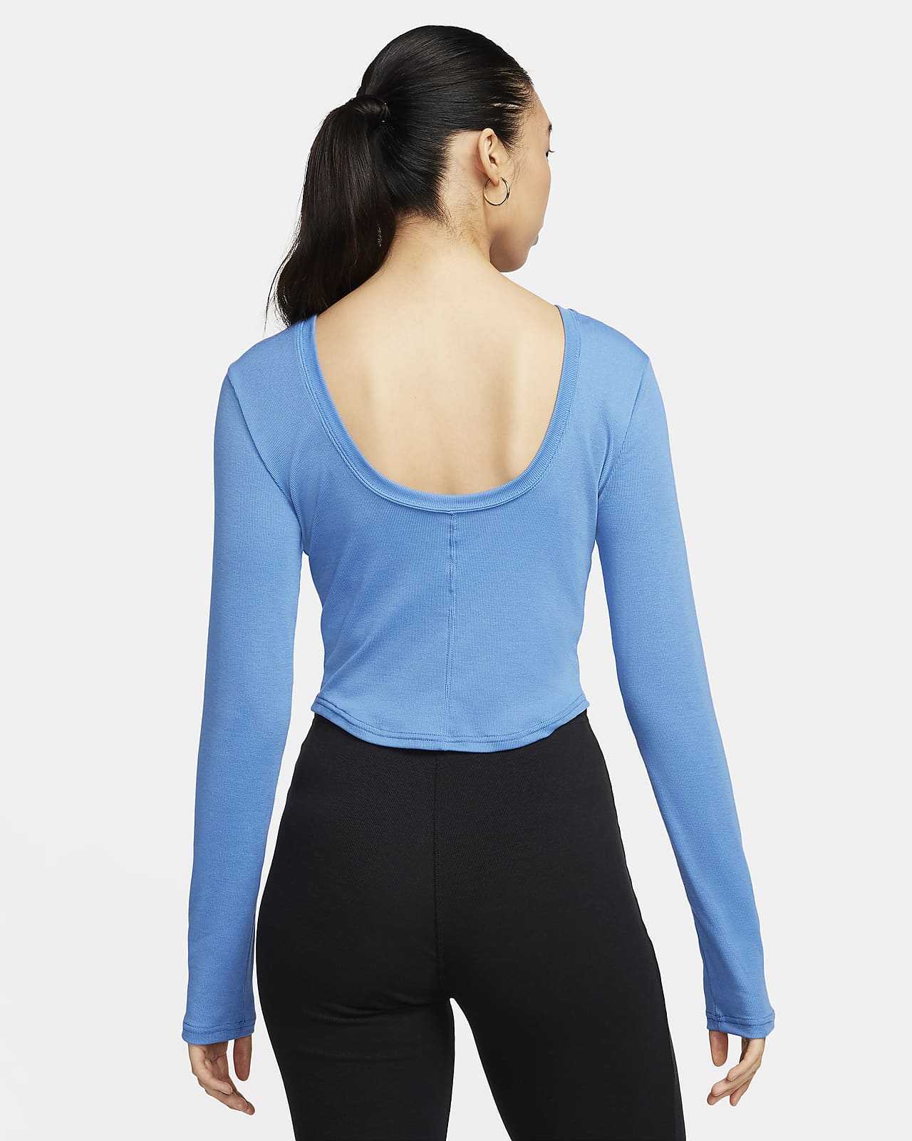 Nike Sportswear Chill Knit Women's Tight Scoop-Back Long-Sleeve Mini-Rib  Top (Plus Size). Nike CA