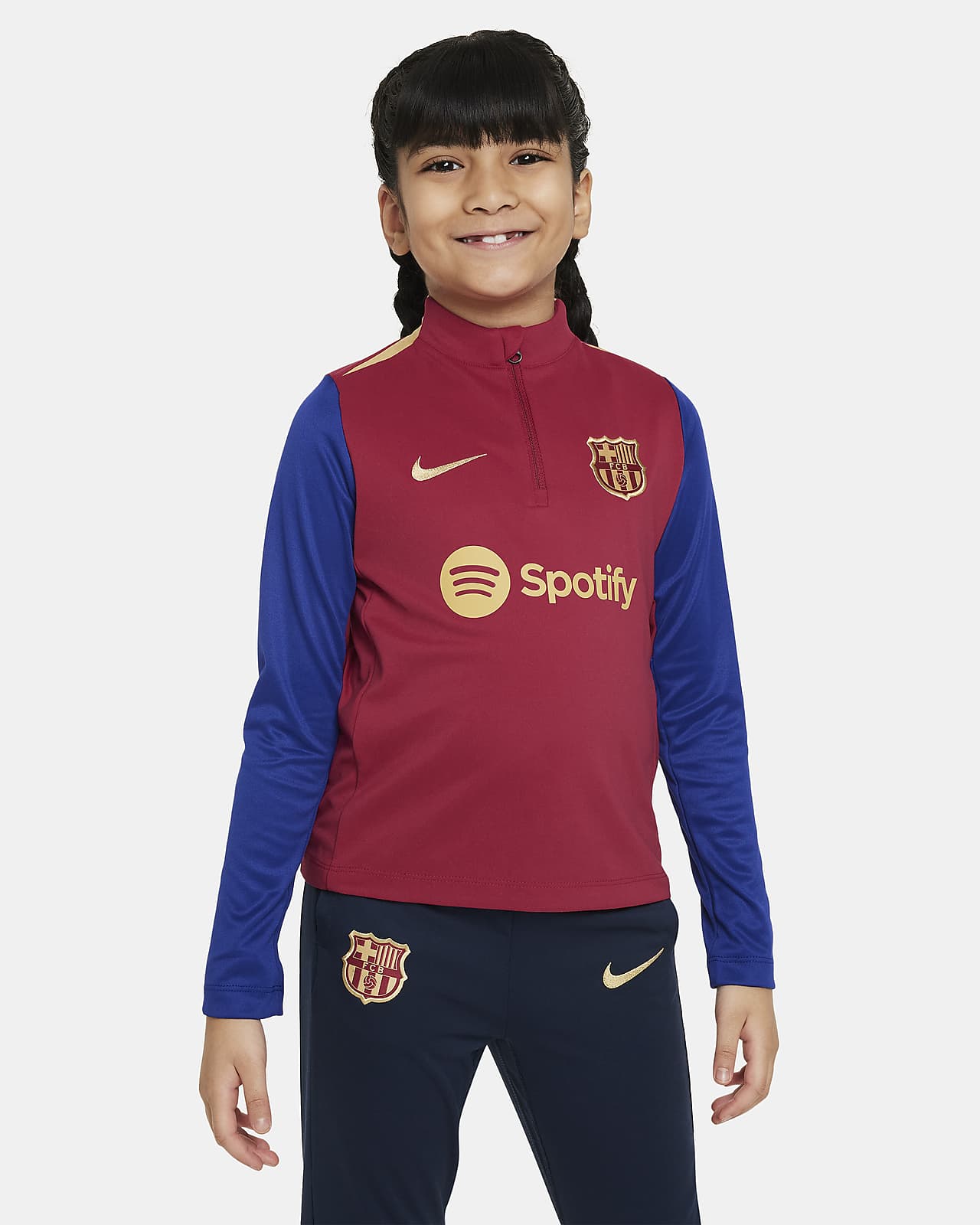 Fotbalový tréninkový top Nike Dri-FIT FC Barcelona Academy Pro pro malé děti