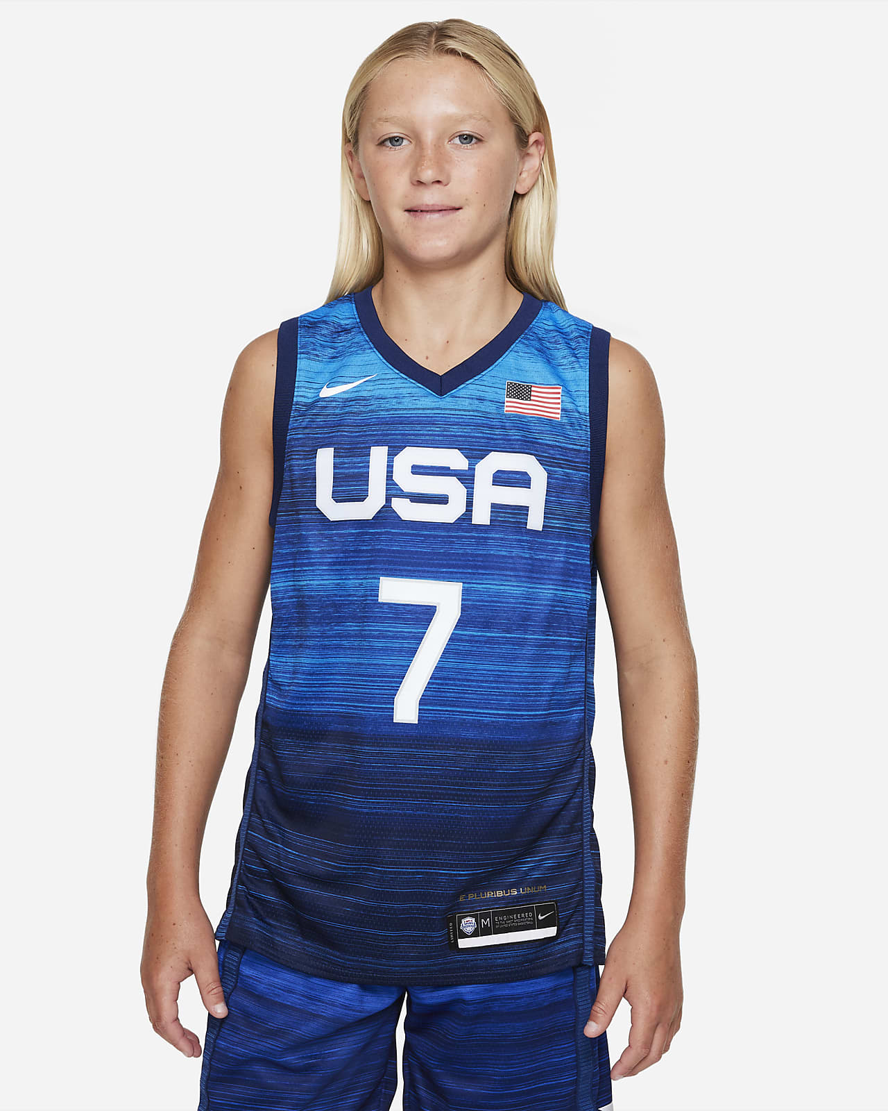 Φανέλα μπάσκετ Nike Team ΗΠΑ (Kevin Durant) (εντός έδρας) για μεγάλα παιδιά