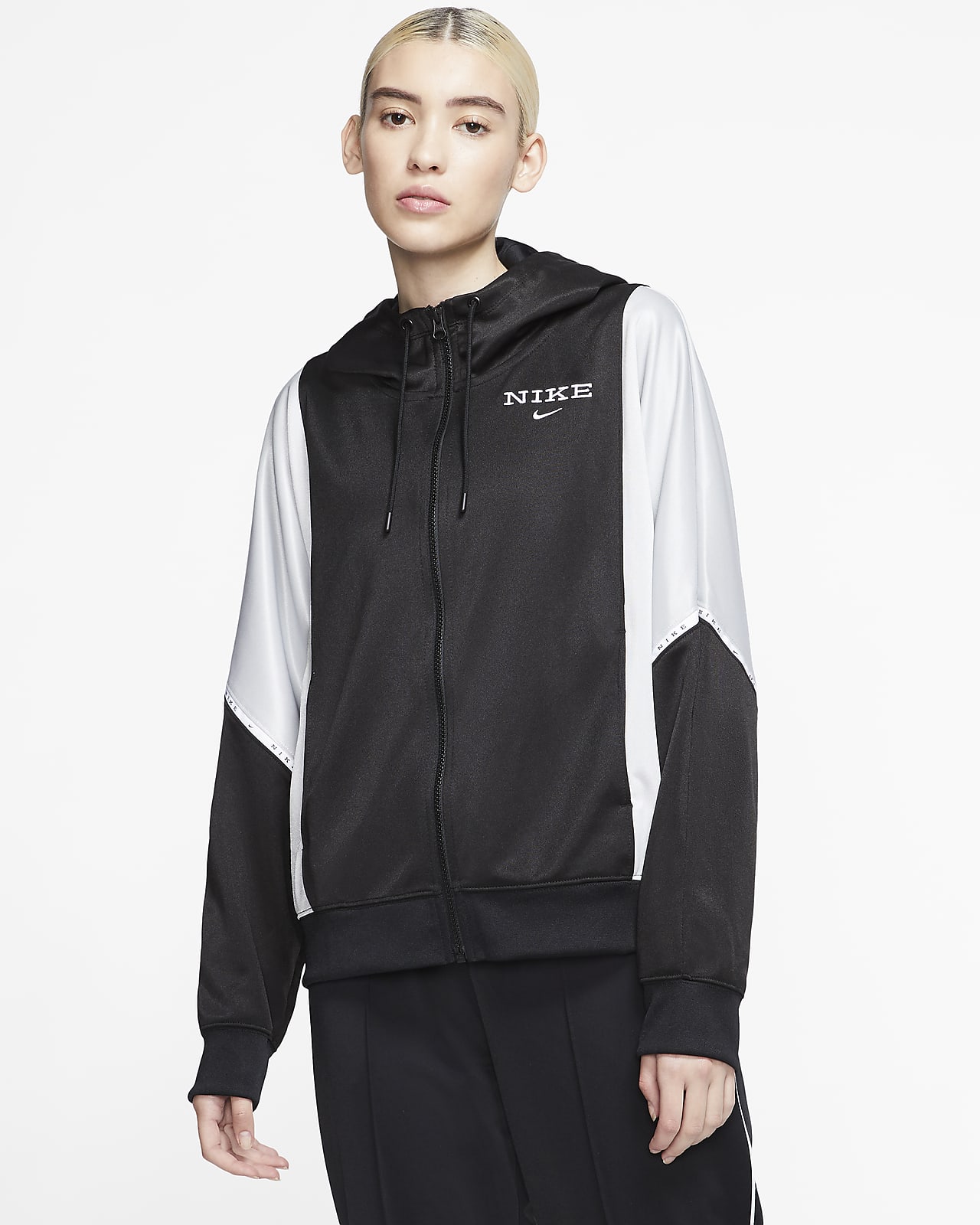 Nike Sportswear Damenjacke mit Kapuze und durchgehendem Nike Sportswear Damenjacke mit Kapuze und durchgehendem