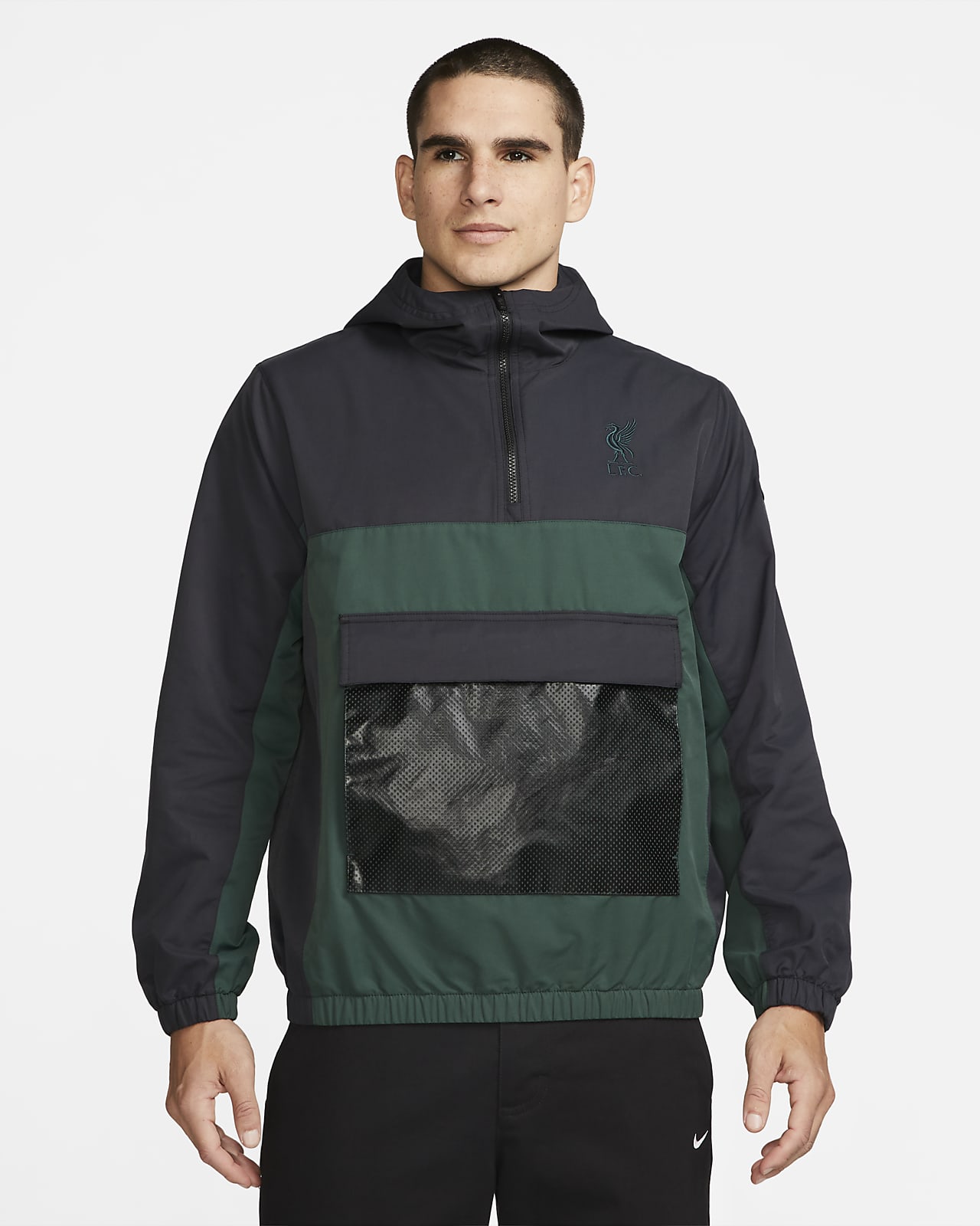 Chamarra tipo anorak de f tbol Nike con gorro sin forro para hombre Liverpool FC
