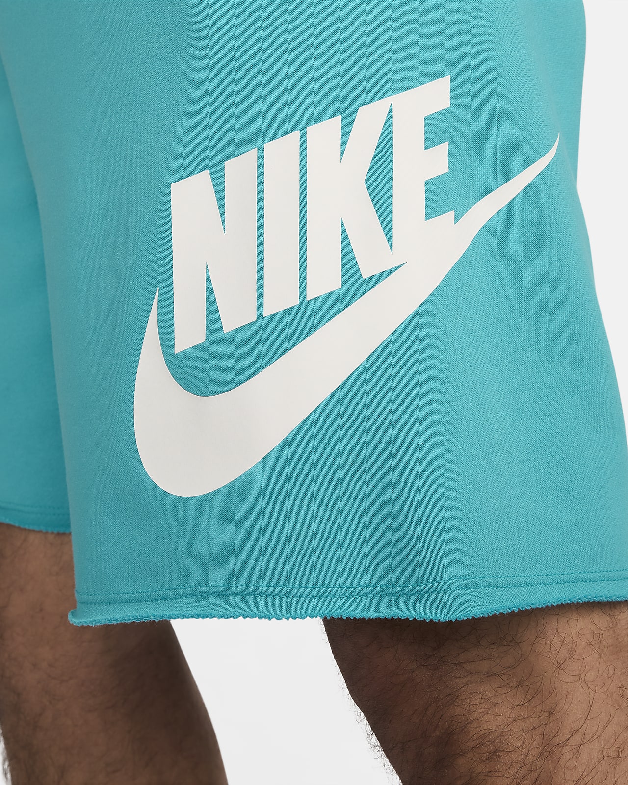 Nike Sportswear Shorts Mens Large Sweatshorts Club Embroidered Orange Gecko  Logo 