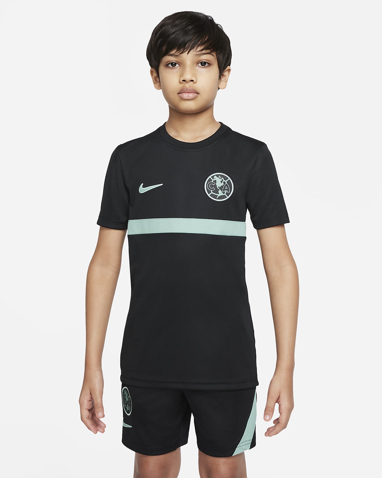 Club América Academy Pro Big Kids' Nike Dri-FIT Short-Sleeve Soccer Top.