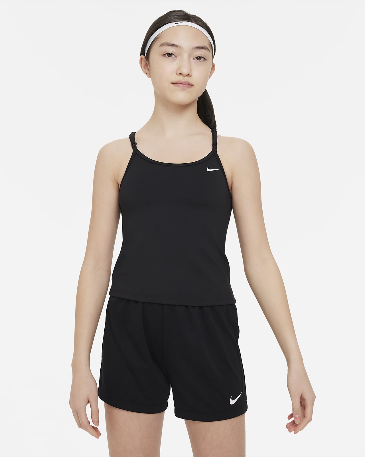 Camisola sem mangas com sutiã de desporto incorporado Nike Indy Júnior (Rapariga)