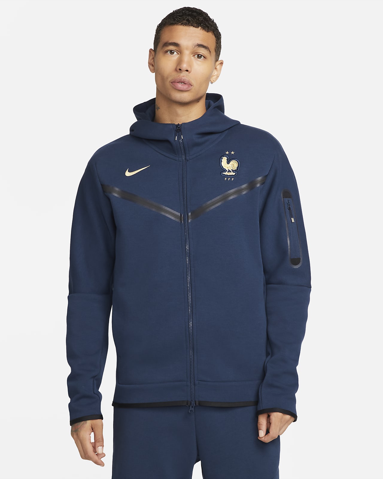 Ανδρική μπλούζα Nike με κουκούλα και φερμουάρ σε όλο το μήκος από Tech Fleece Γαλλία