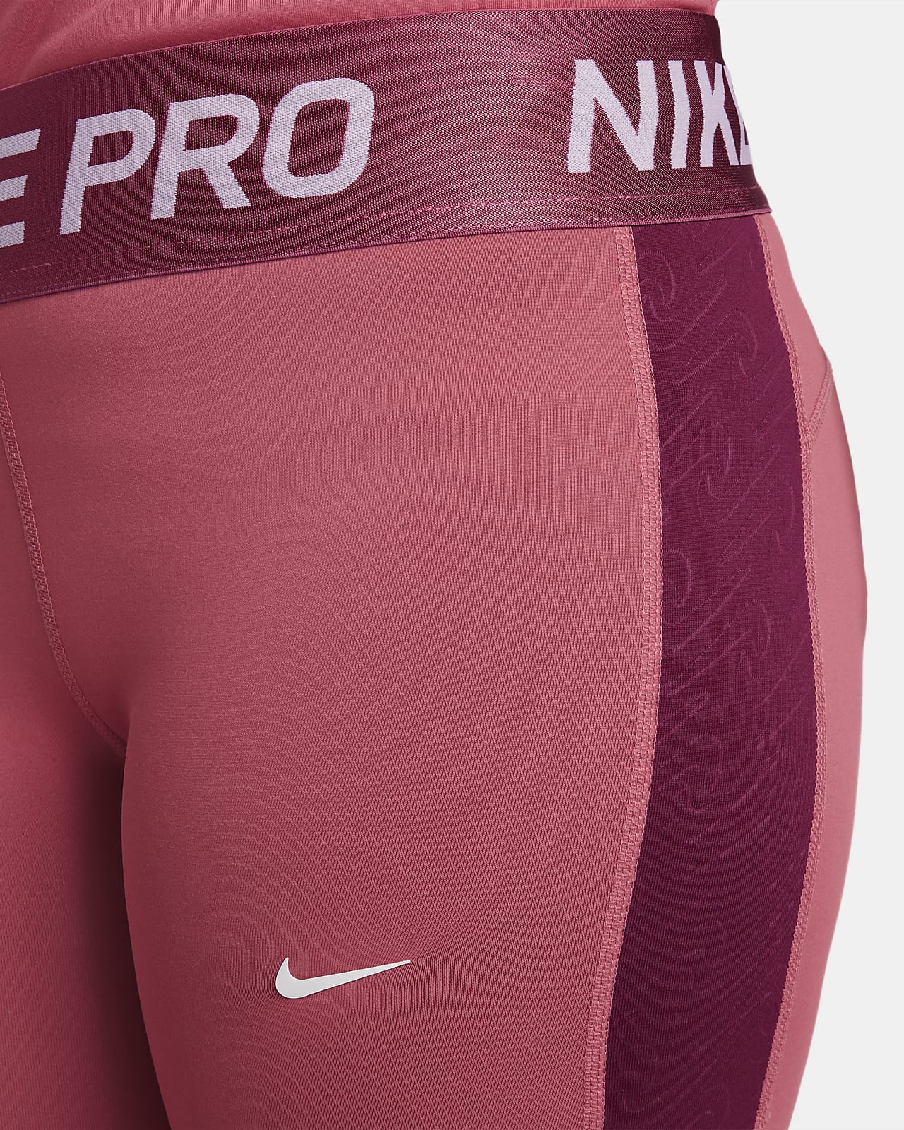 Nike, Pro Warm Icon Clash Big Kids' (Girls') Printed Leggings, Black