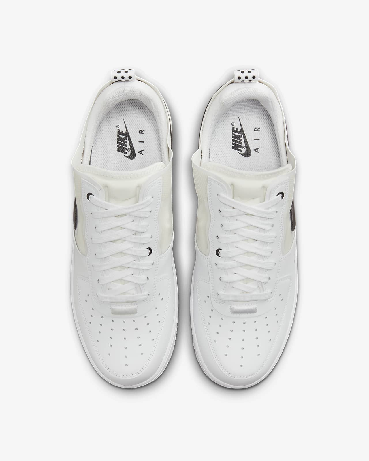 Nike Air Force 1 React White/White/Black Men's Shoes, Size: 10