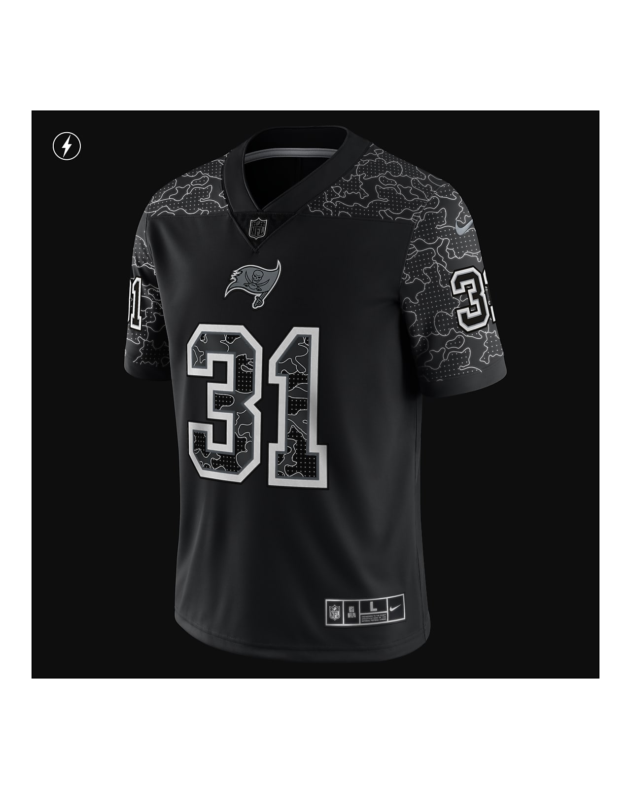 Tom Brady Youth Tampa Bay Buccaneers Nike Reflective Jersey - Limited Black