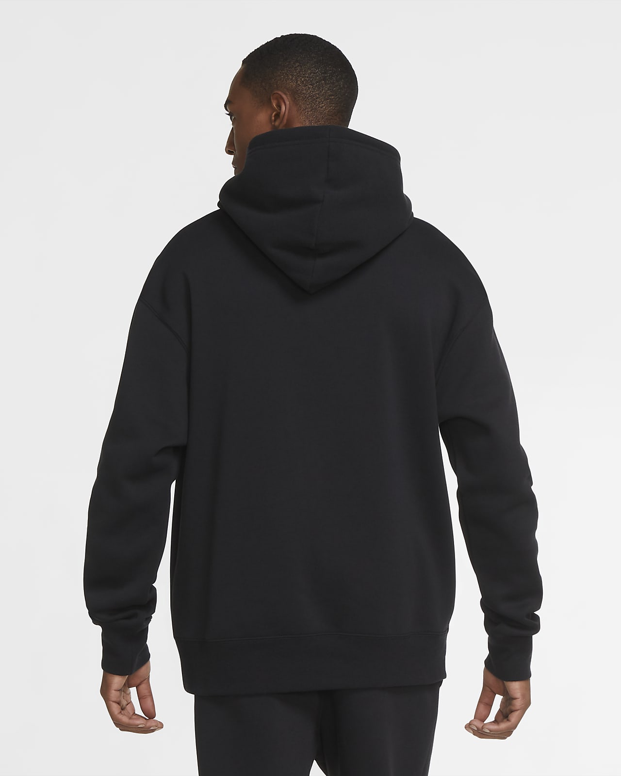 nike winter logo fleece hoodie black