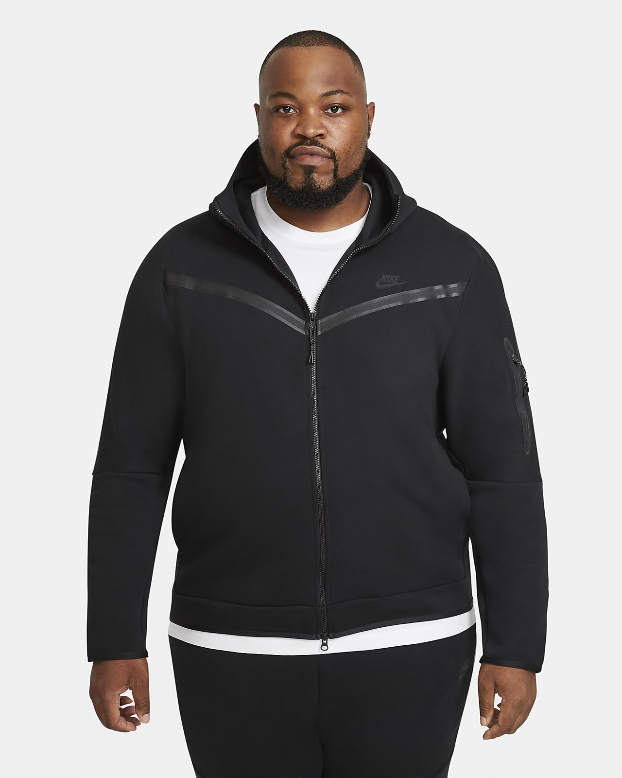 black tech fleece hoodie