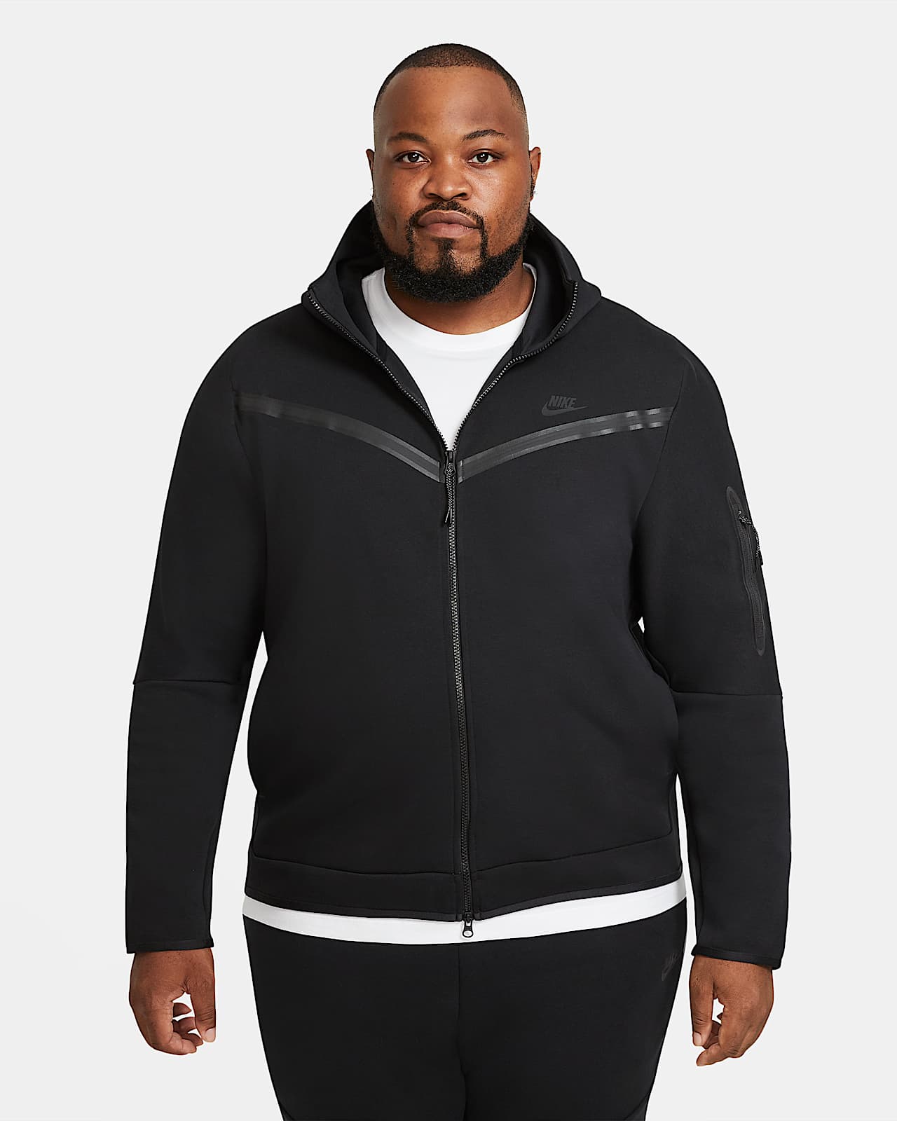 Sweat Nike Sportswear Tech Fleece Windrunner Hoodie glacier grey/htr/black - Basket4Ballers