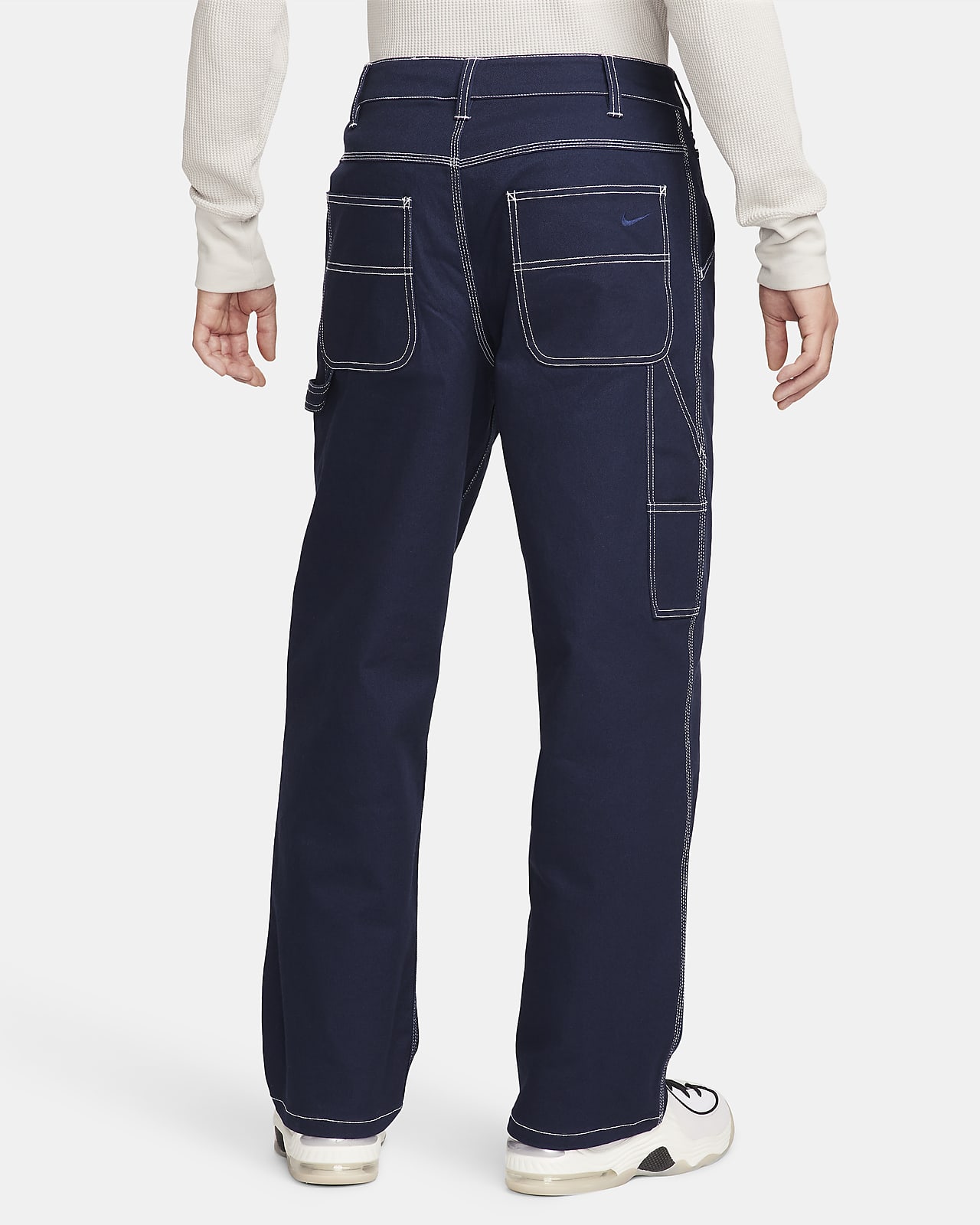 Black Side Chain Zipper Carpenter Pants Plus Size