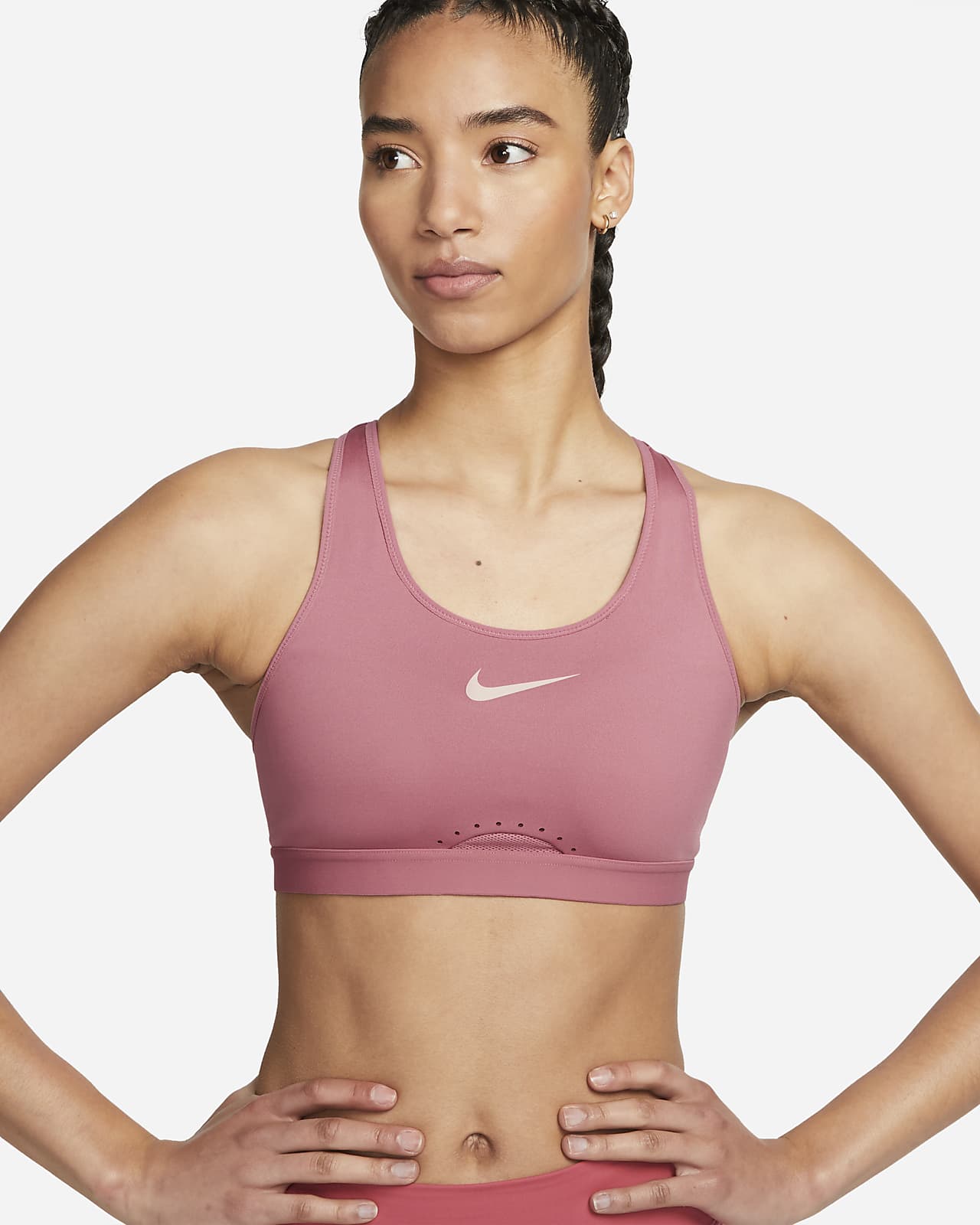 Nike Swoosh justerbar sports-BH med høy støtte og uten polstring til dame